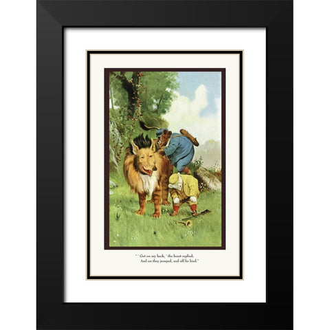 Teddy Roosevelts Bears: Get On My Back Black Modern Wood Framed Art Print with Double Matting by Culver, R.K.