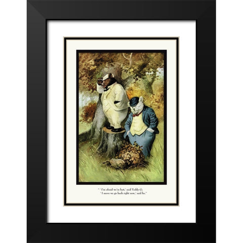 Teddy Roosevelts Bears: Teddy B and Teddy G Are Lost Black Modern Wood Framed Art Print with Double Matting by Culver, R.K.