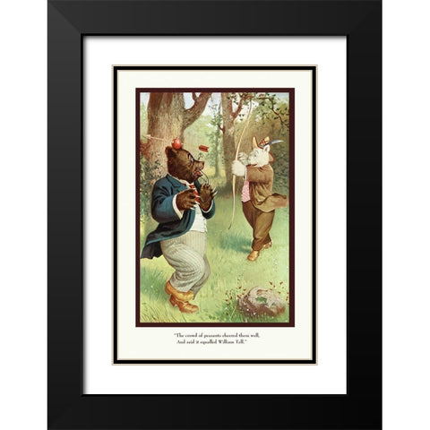 Teddy Roosevelts Bears: William Tell Black Modern Wood Framed Art Print with Double Matting by Culver, R.K.