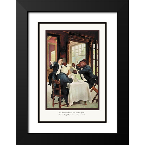 Teddy Roosevelts Bears: The Frenchman Black Modern Wood Framed Art Print with Double Matting by Culver, R.K.