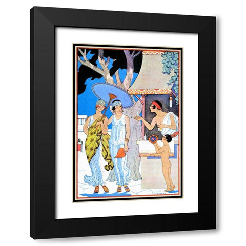 Ancient Greece Black Modern Wood Framed Art Print with Double Matting by Barbier, Georges