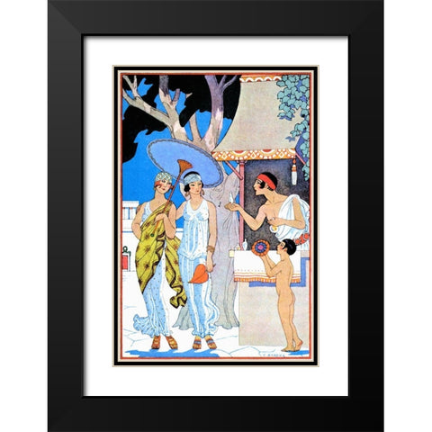 Ancient Greece Black Modern Wood Framed Art Print with Double Matting by Barbier, Georges