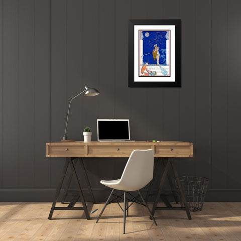 Egypt Black Modern Wood Framed Art Print with Double Matting by Barbier, Georges