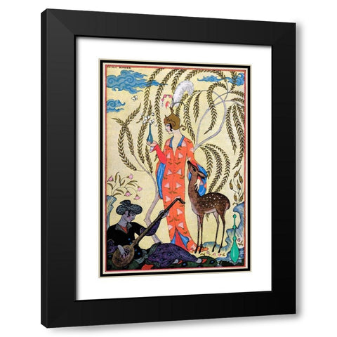 Persia Black Modern Wood Framed Art Print with Double Matting by Barbier, Georges