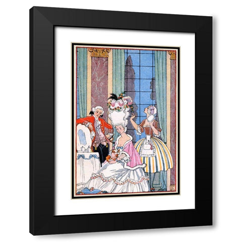 France in the 18th Century Black Modern Wood Framed Art Print with Double Matting by Barbier, Georges