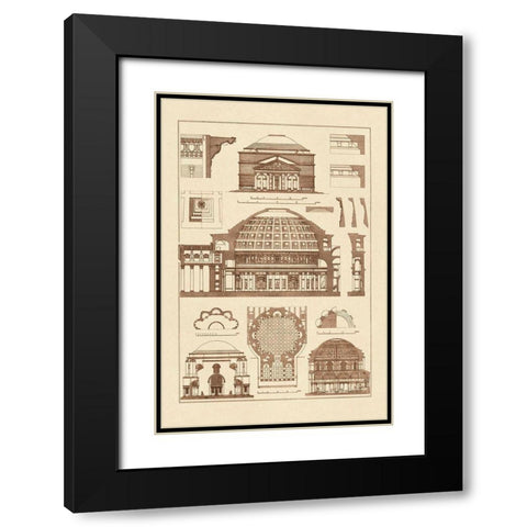 Roman Domical Vaulting Black Modern Wood Framed Art Print with Double Matting by Buhlmann, J.