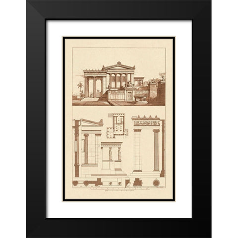 The Erechtheum at Athens Black Modern Wood Framed Art Print with Double Matting by Buhlmann, J.