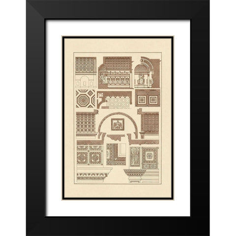 Roman Barrel Vaults Black Modern Wood Framed Art Print with Double Matting by Buhlmann, J.