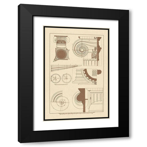 Capitals of the Erechtheum Black Modern Wood Framed Art Print with Double Matting by Buhlmann, J.