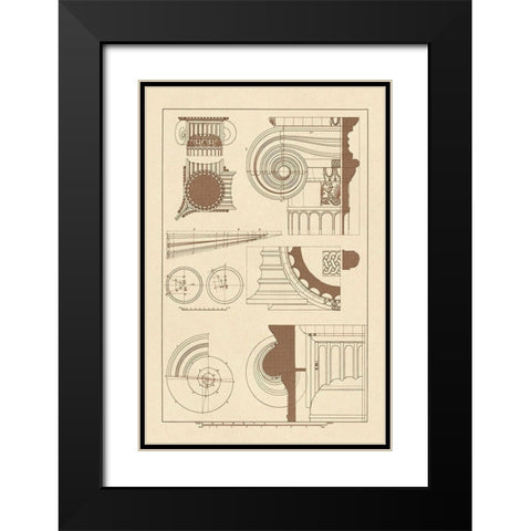 Capitals of the Erechtheum Black Modern Wood Framed Art Print with Double Matting by Buhlmann, J.