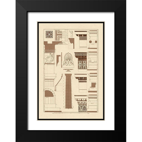 Details of the Parthenon at Athens Black Modern Wood Framed Art Print with Double Matting by Buhlmann, J.