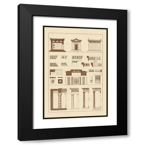 Hellenic Chapel and Decorative Forms Black Modern Wood Framed Art Print with Double Matting by Buhlmann, J.