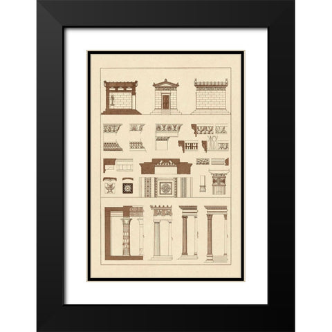 Hellenic Chapel and Decorative Forms Black Modern Wood Framed Art Print with Double Matting by Buhlmann, J.