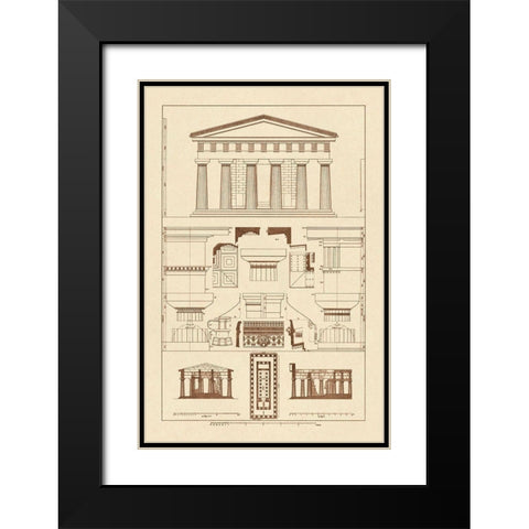 Temple of Poseidon at Paestum Black Modern Wood Framed Art Print with Double Matting by Buhlmann, J.