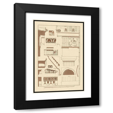 Details of Parthenon at Athens Black Modern Wood Framed Art Print with Double Matting by Buhlmann, J.