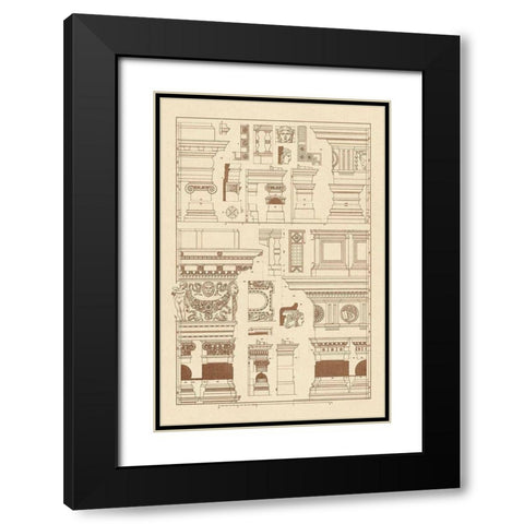 Details of Basilica at Vicenza and Library at Venice Black Modern Wood Framed Art Print with Double Matting by Buhlmann, J.