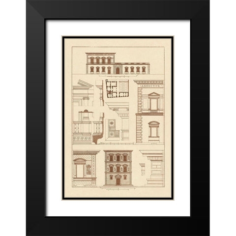 Palazzos Pandolfini and Bartolini at Florence Black Modern Wood Framed Art Print with Double Matting by Buhlmann, J.