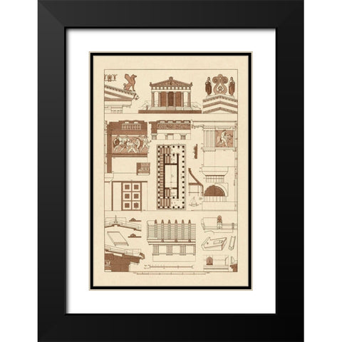 Temple of Athene and Theseus, Polychrome Black Modern Wood Framed Art Print with Double Matting by Buhlmann, J.