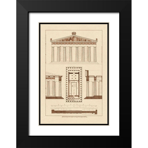 The Parthenon at Athens, Polychrome Black Modern Wood Framed Art Print with Double Matting by Buhlmann, J.
