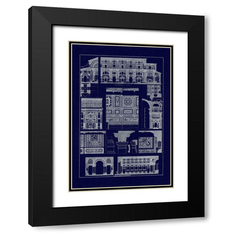 Barrel Vaults of the Renaissance (Blueprint) Black Modern Wood Framed Art Print with Double Matting by Buhlmann, J.