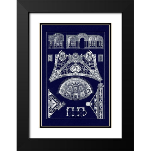Cross Vaults of the Renaissance (Blueprint) Black Modern Wood Framed Art Print with Double Matting by Buhlmann, J.