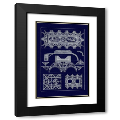 Coved Ceiling (Blueprint) Black Modern Wood Framed Art Print with Double Matting by Buhlmann, J.