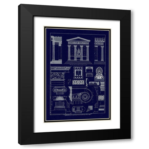Temple of Nike Apteros at Athens (Blueprint) Black Modern Wood Framed Art Print with Double Matting by Buhlmann, J.