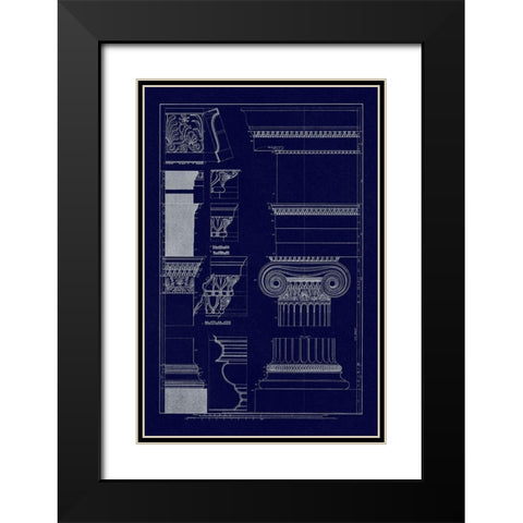 Details from the North Portico of the Erechtheum (Blueprint) Black Modern Wood Framed Art Print with Double Matting by Buhlmann, J.