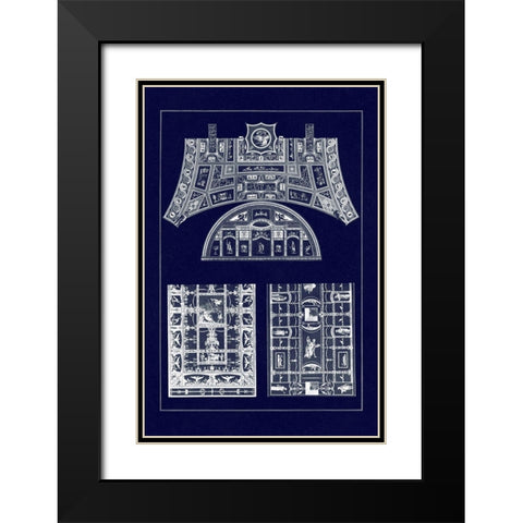Decorative Painting in the Roman Vaults (Blueprint) Black Modern Wood Framed Art Print with Double Matting by Buhlmann, J.