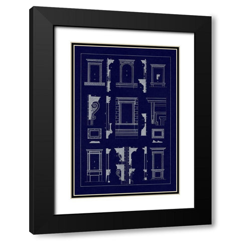 Widows of the Renaissance (Blueprint) Black Modern Wood Framed Art Print with Double Matting by Buhlmann, J.