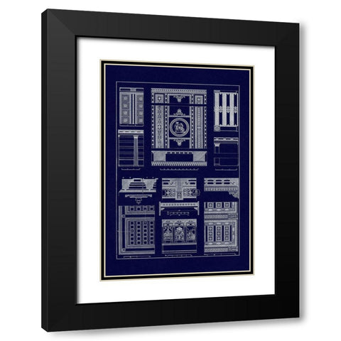 Ceilings with Visible Course of Beams (Blueprint) Black Modern Wood Framed Art Print with Double Matting by Buhlmann, J.