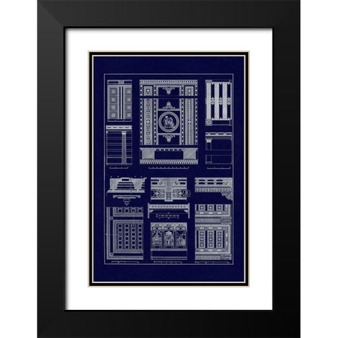 Ceilings with Visible Course of Beams (Blueprint) Black Modern Wood Framed Art Print with Double Matting by Buhlmann, J.