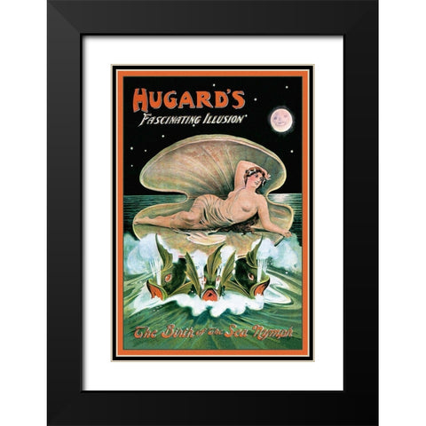 Magicians: Hugards Fascinating Illusion: The Birth of the Sea Nymph Black Modern Wood Framed Art Print with Double Matting by Printing, Day