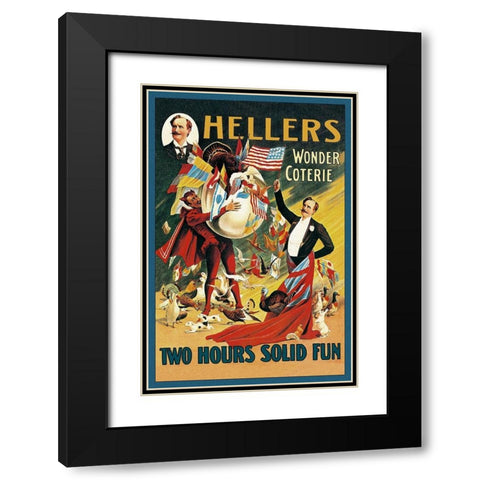 Magicians: Hellers Wonder Coterie Black Modern Wood Framed Art Print with Double Matting by Friedlander, Adolph