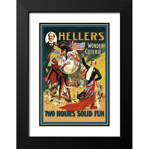 Magicians: Hellers Wonder Coterie Black Modern Wood Framed Art Print with Double Matting by Friedlander, Adolph