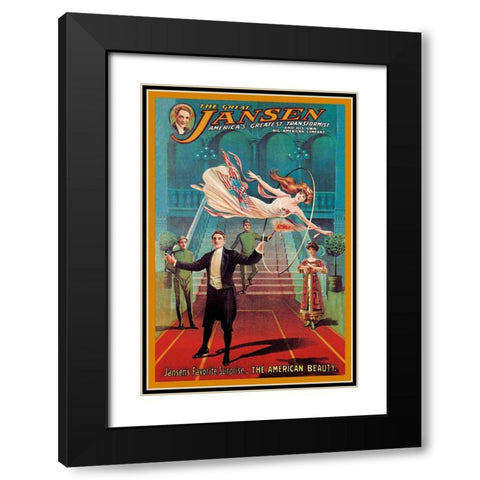 Magicians: Jansens Favorite Surprise: The American Beauty Black Modern Wood Framed Art Print with Double Matting by American Show Printing