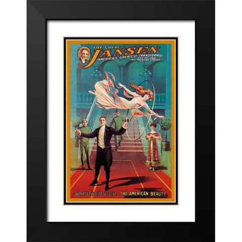 Magicians: Jansens Favorite Surprise: The American Beauty Black Modern Wood Framed Art Print with Double Matting by American Show Printing