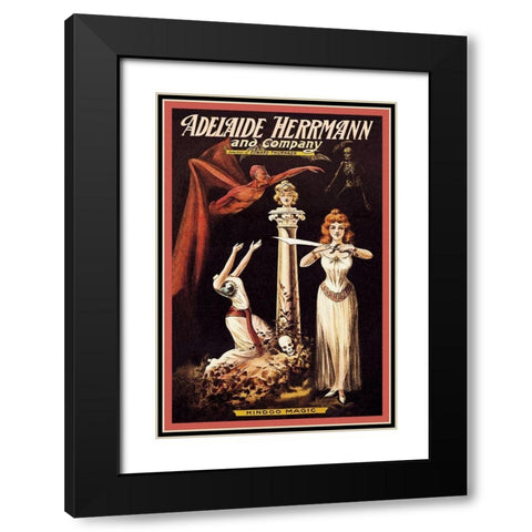 Magicians: Adelaide Herrmann and Company: Hindoo Magic Black Modern Wood Framed Art Print with Double Matting by Alexander, C.