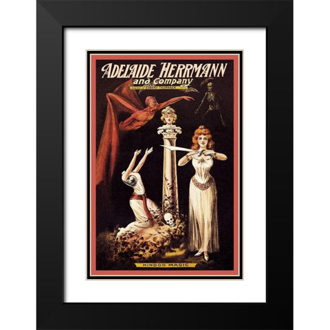 Magicians: Adelaide Herrmann and Company: Hindoo Magic Black Modern Wood Framed Art Print with Double Matting by Alexander, C.