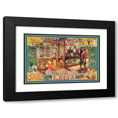Magicians: Guillotina: F. Roca Black Modern Wood Framed Art Print with Double Matting by Unknown
