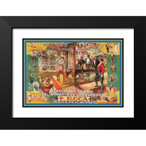 Magicians: Guillotina: F. Roca Black Modern Wood Framed Art Print with Double Matting by Unknown