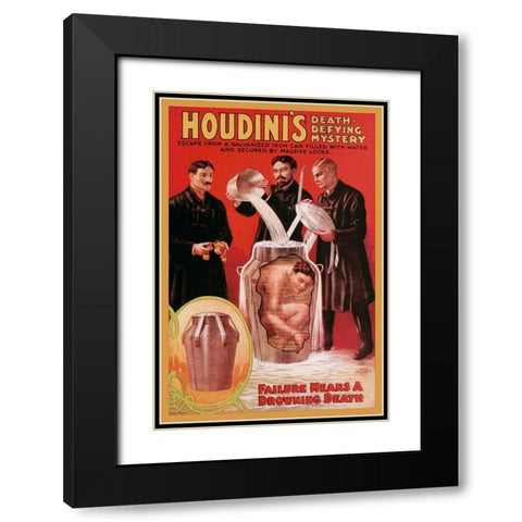 Magicians: Houdinis Death-Defying Mystery Black Modern Wood Framed Art Print with Double Matting by Unknown