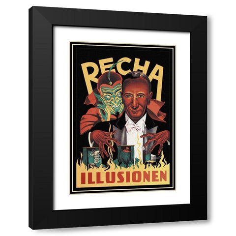 Magicians: Recha Illusionen Black Modern Wood Framed Art Print with Double Matting by Unknown
