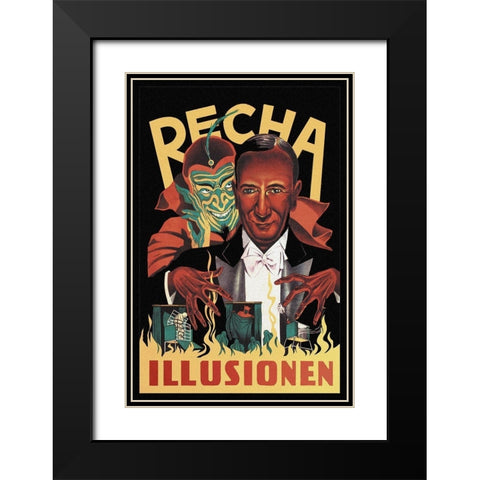 Magicians: Recha Illusionen Black Modern Wood Framed Art Print with Double Matting by Unknown