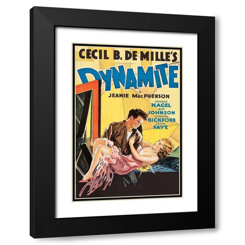 Vintage Film Posters: Dynamite Black Modern Wood Framed Art Print with Double Matting by Unknown