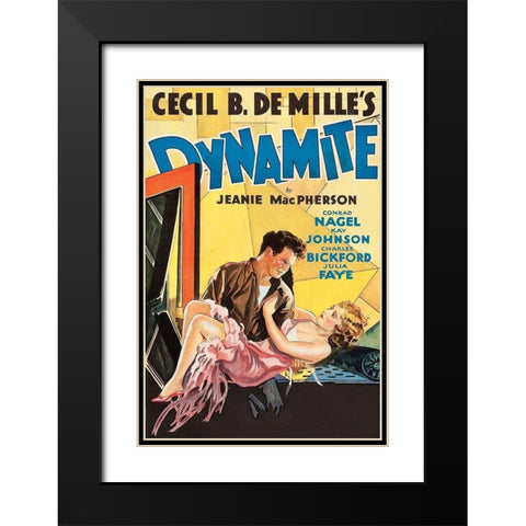 Vintage Film Posters: Dynamite Black Modern Wood Framed Art Print with Double Matting by Unknown