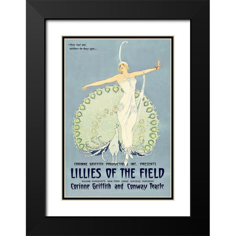 Vintage Film Posters: Lilies of the Field Black Modern Wood Framed Art Print with Double Matting by Unknown