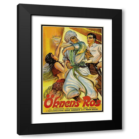 Vintage Film Posters: Love in the Desert Okens Ros Black Modern Wood Framed Art Print with Double Matting by Unknown