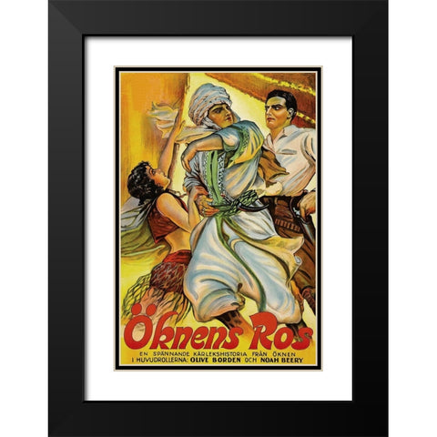 Vintage Film Posters: Love in the Desert Okens Ros Black Modern Wood Framed Art Print with Double Matting by Unknown