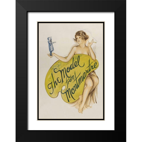 Vintage Film Posters: Model from Montmartre Black Modern Wood Framed Art Print with Double Matting by Unknown